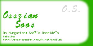 osszian soos business card